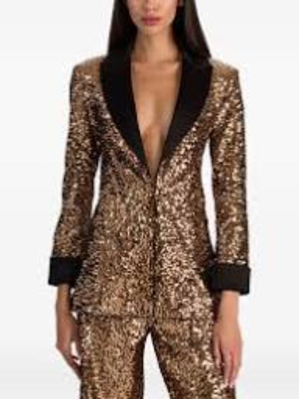NEW with Tags $900 Alice+ Olivia Beautiful Gold & Black Sequin Jacket sz 6